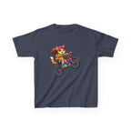 Kids Fox T-Shirt — 'Ride Bold' Cartoon Fox Girl on Bike Graphic Tee