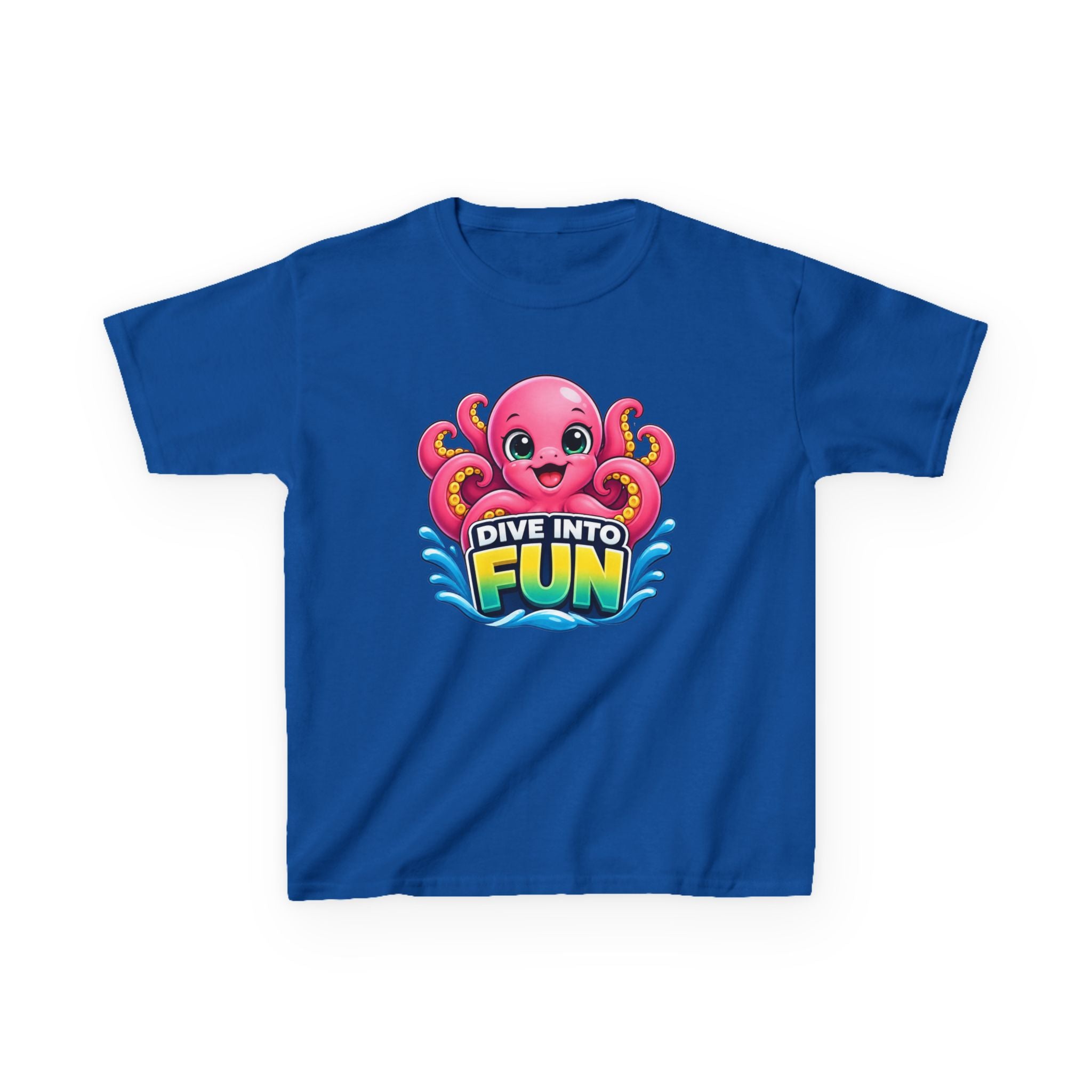 Kids Octopus T-Shirt — 'Dive Into Fun' Pink Octopus Graphic Tee