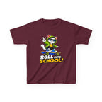 Kids Skateboarding Cat T-Shirt — 'Roll Into School' Back-to-School Graphic Tee