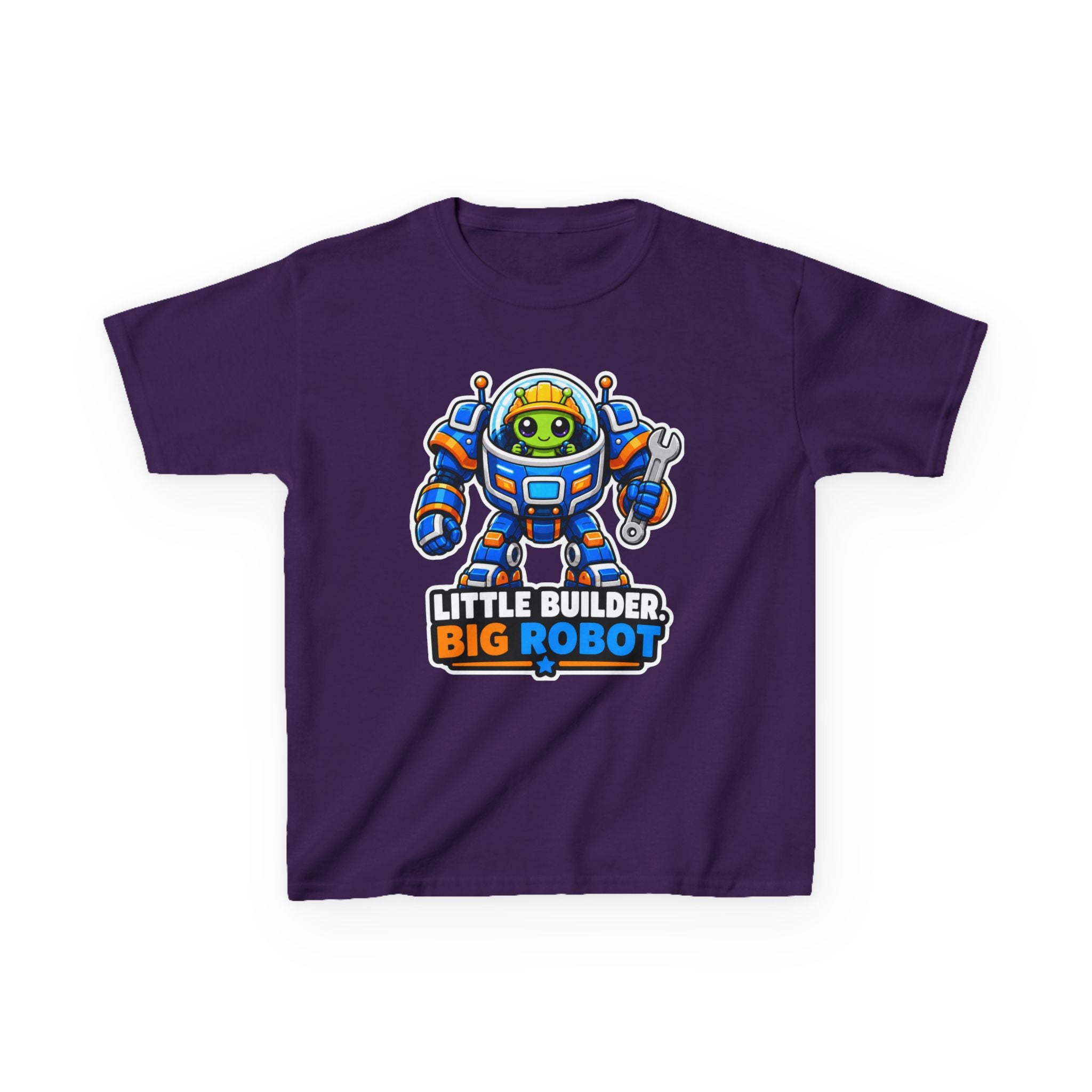 Kids Robot T-Shirt — 'Little Builder, Big Robot' Cute Robot Graphic Tee