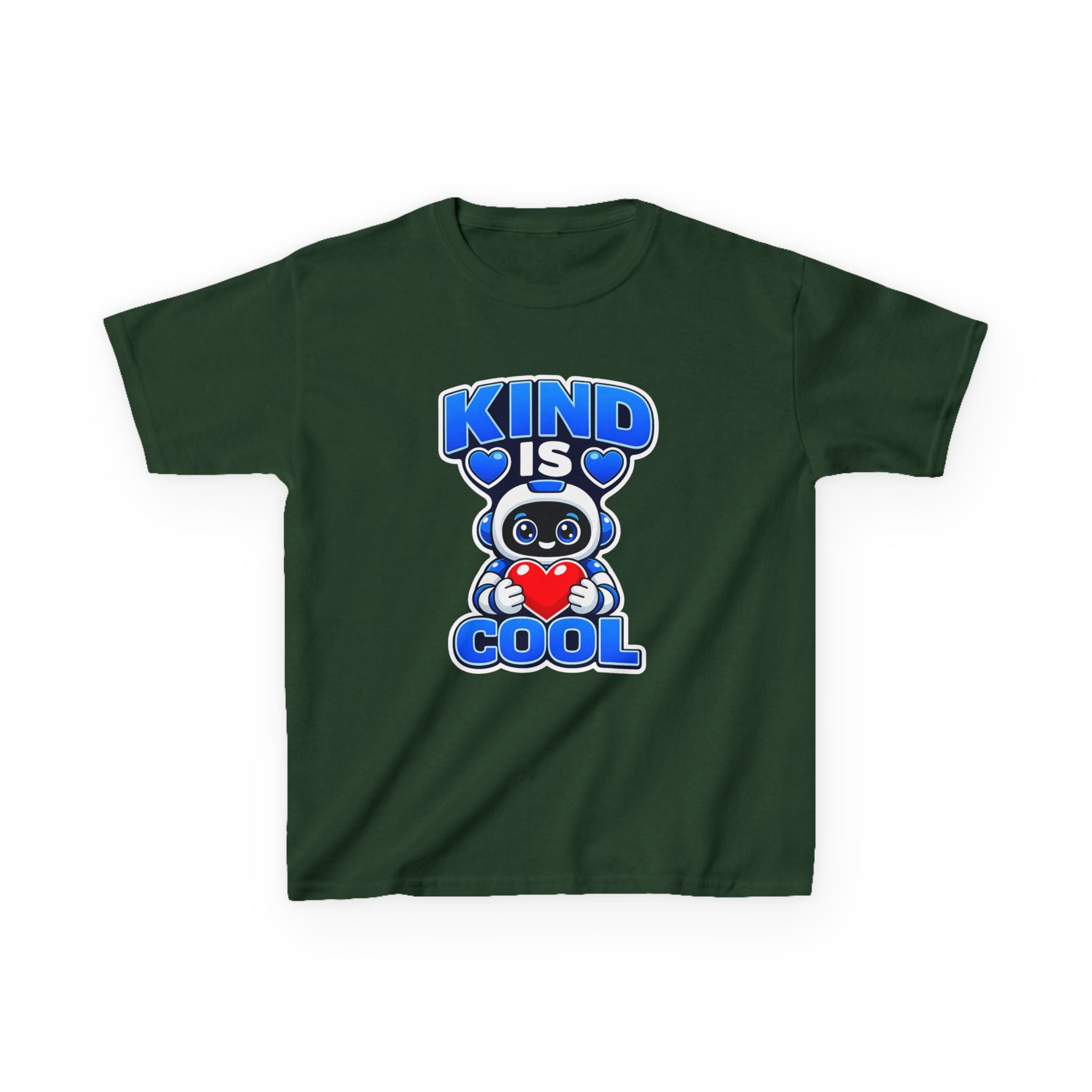 Kids Robot T-Shirt — 'Kind Is Cool' Heart Graphic Tee