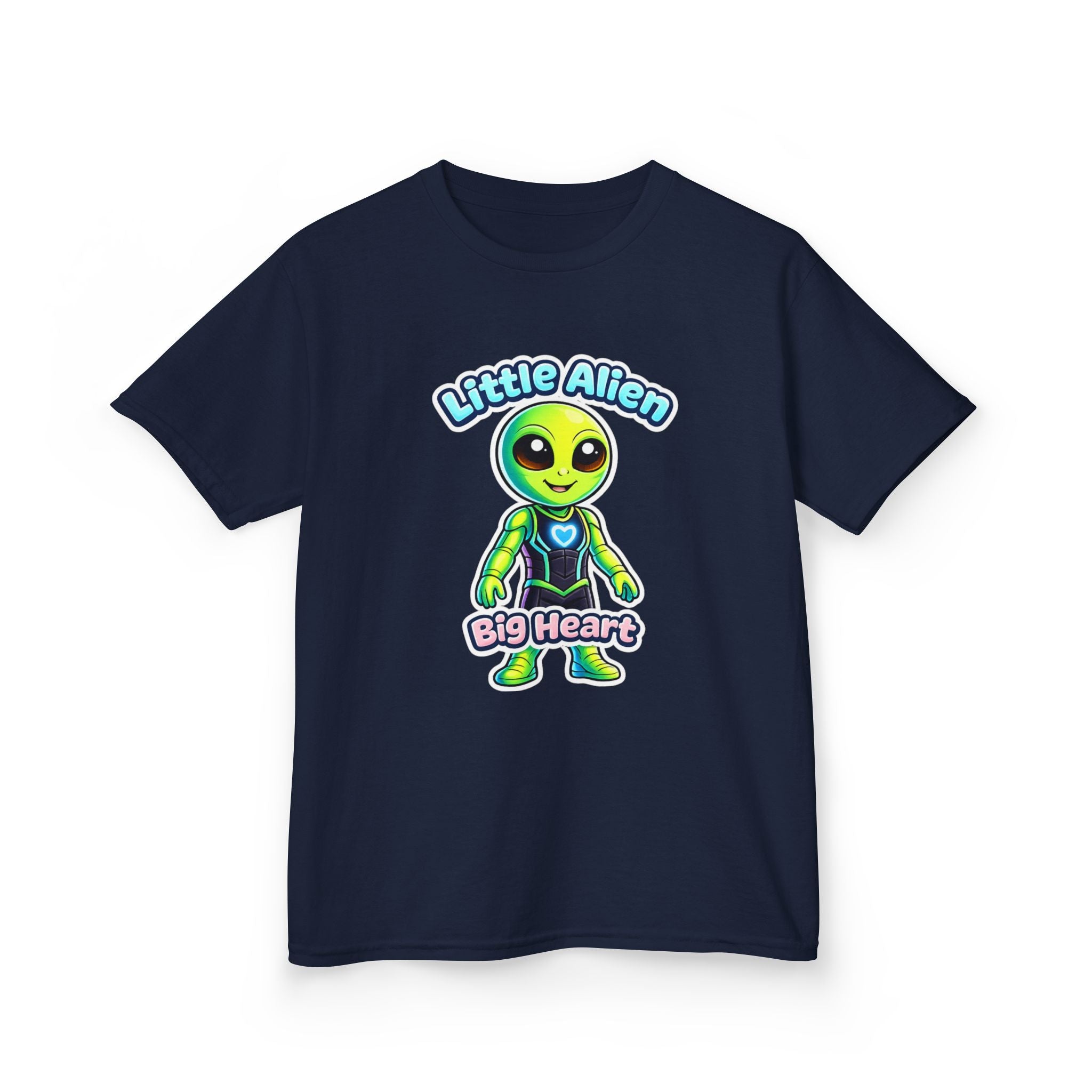 Kids Alien T-Shirt — 'Little Alien, Big Heart' Cute Space Graphic Tee