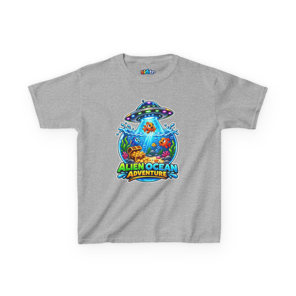 Kidxtr™ Kids Alien T-Shirt — 'Alien Ocean Adventure' UFO Fish Graphic Tee