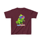 Kids Gaming T-Shirt — 'Level Up Fun!' Chameleon Gamer Graphic Tee