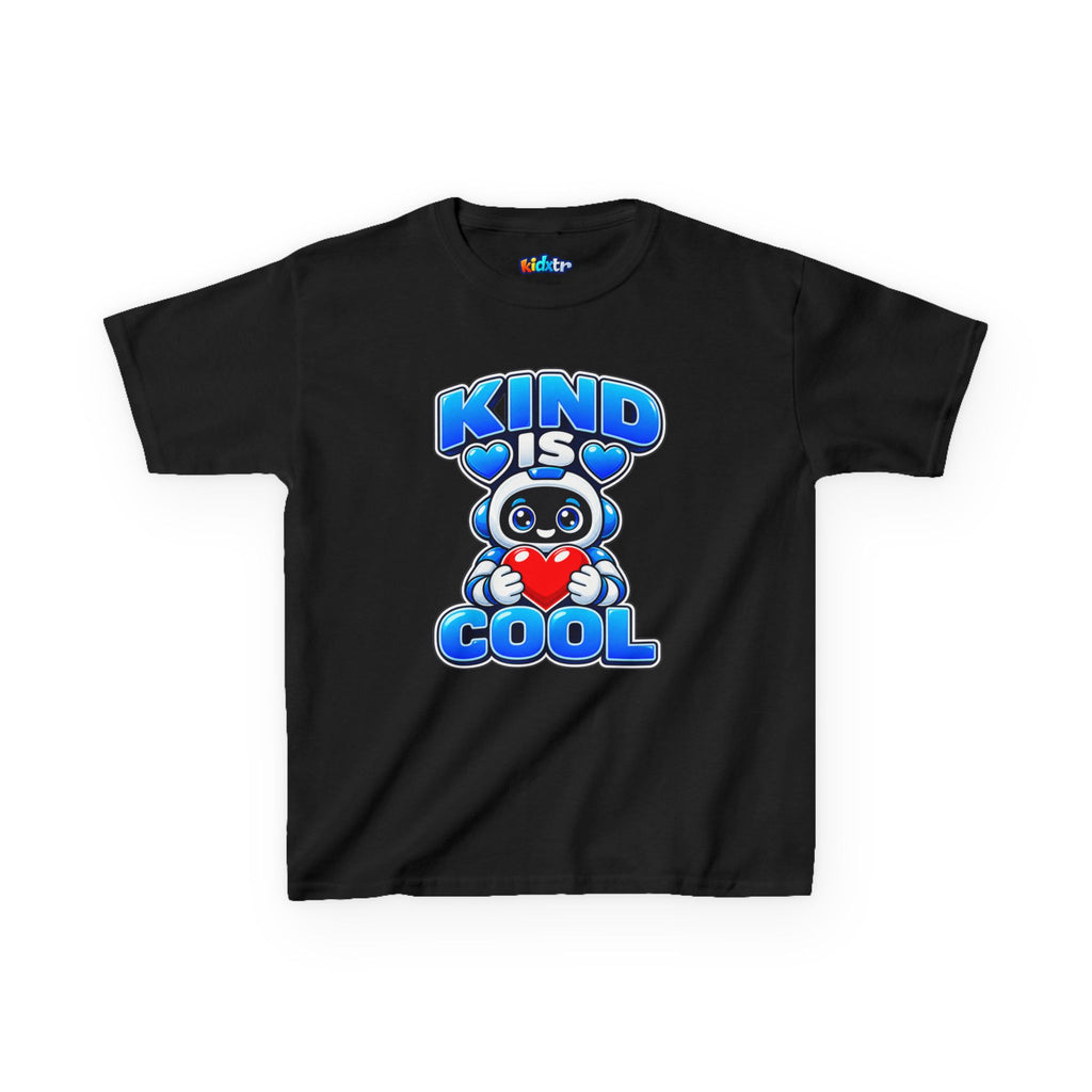 Kidxtr™ Kids Kindness T-Shirt — 'Kind Is Cool' Robot Heart Graphic Tee