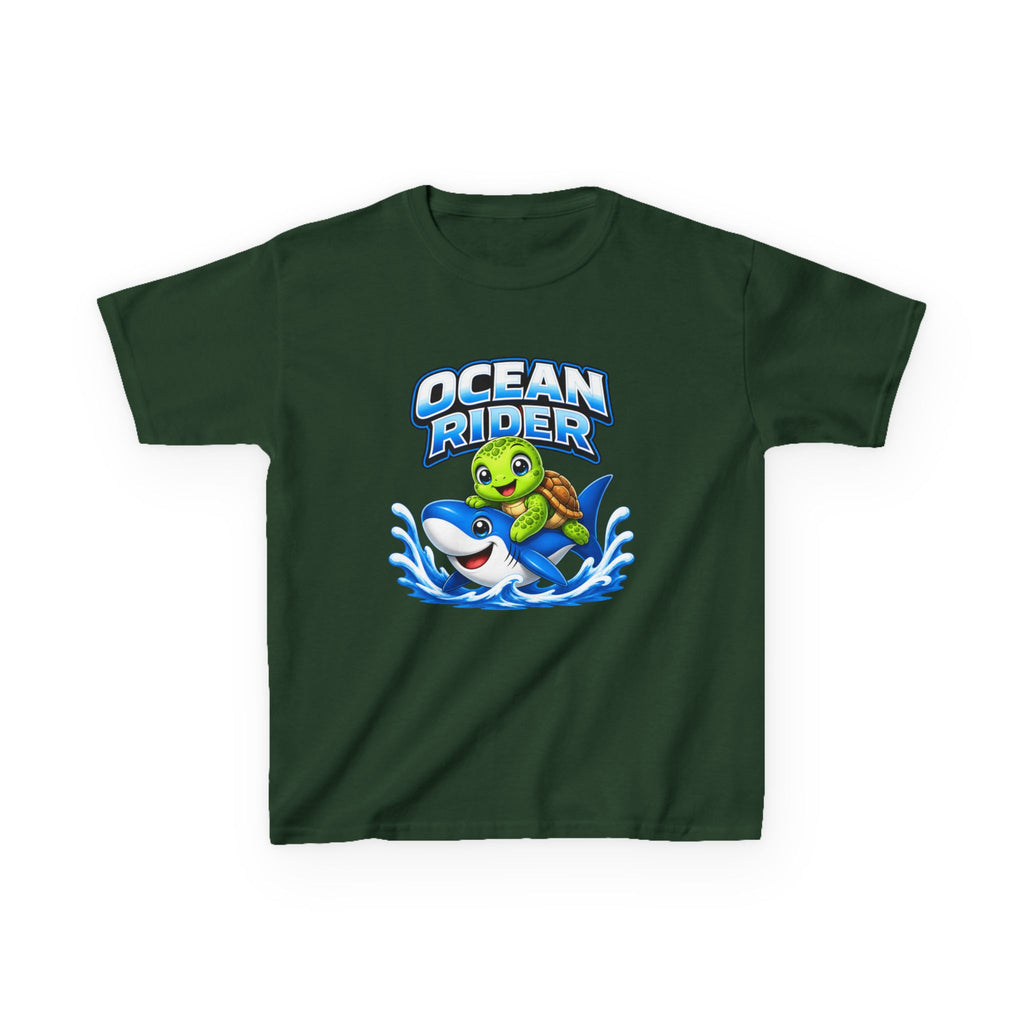 Kids Ocean T-Shirt — 'Ocean Rider' Turtle & Shark Surf Graphic Tee