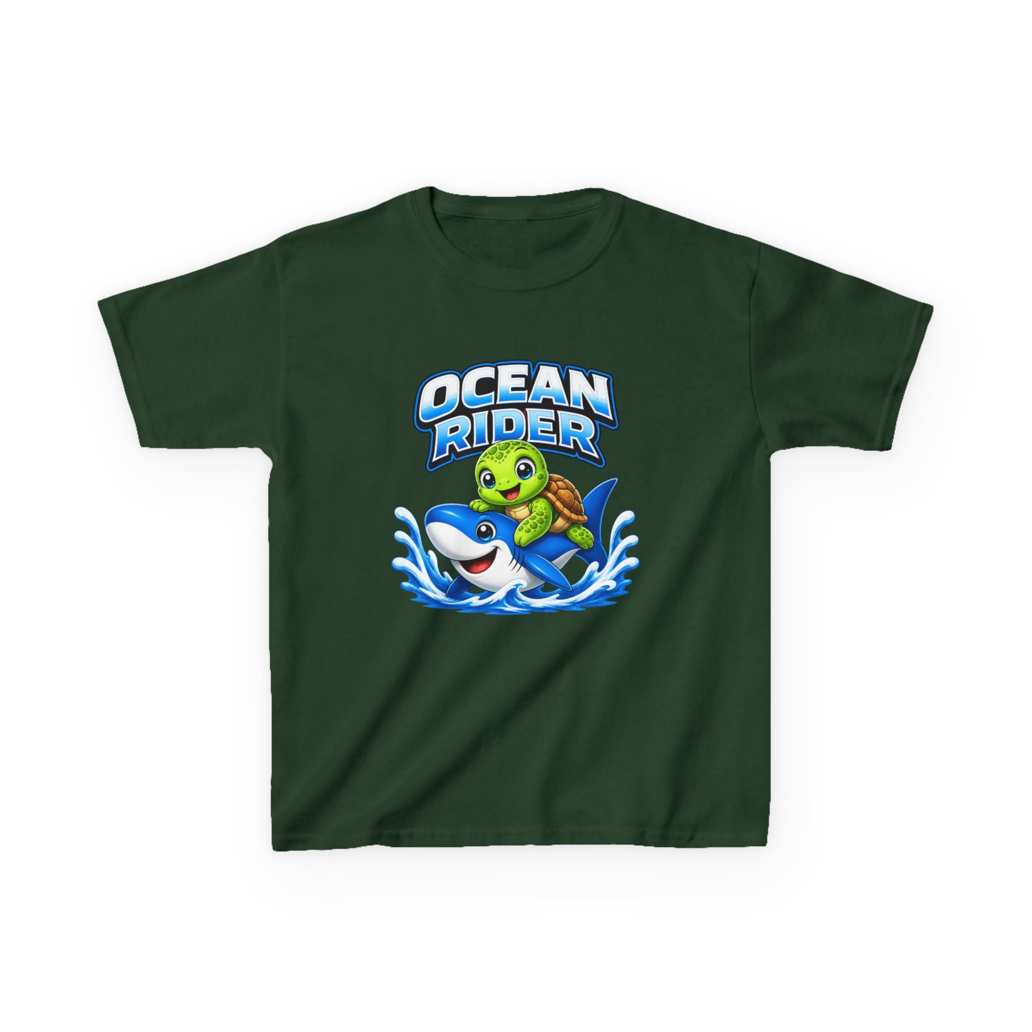 Kids Ocean T-Shirt — 'Ocean Rider' Turtle & Shark Surf Graphic Tee