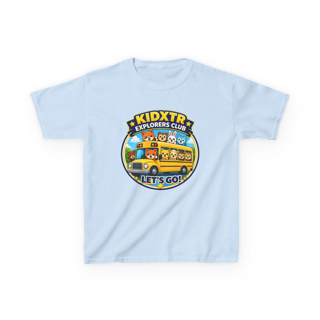 Kids School T-Shirt — 'Let’s Go!' KIDXTR Explorers Club Bus Graphic Tee