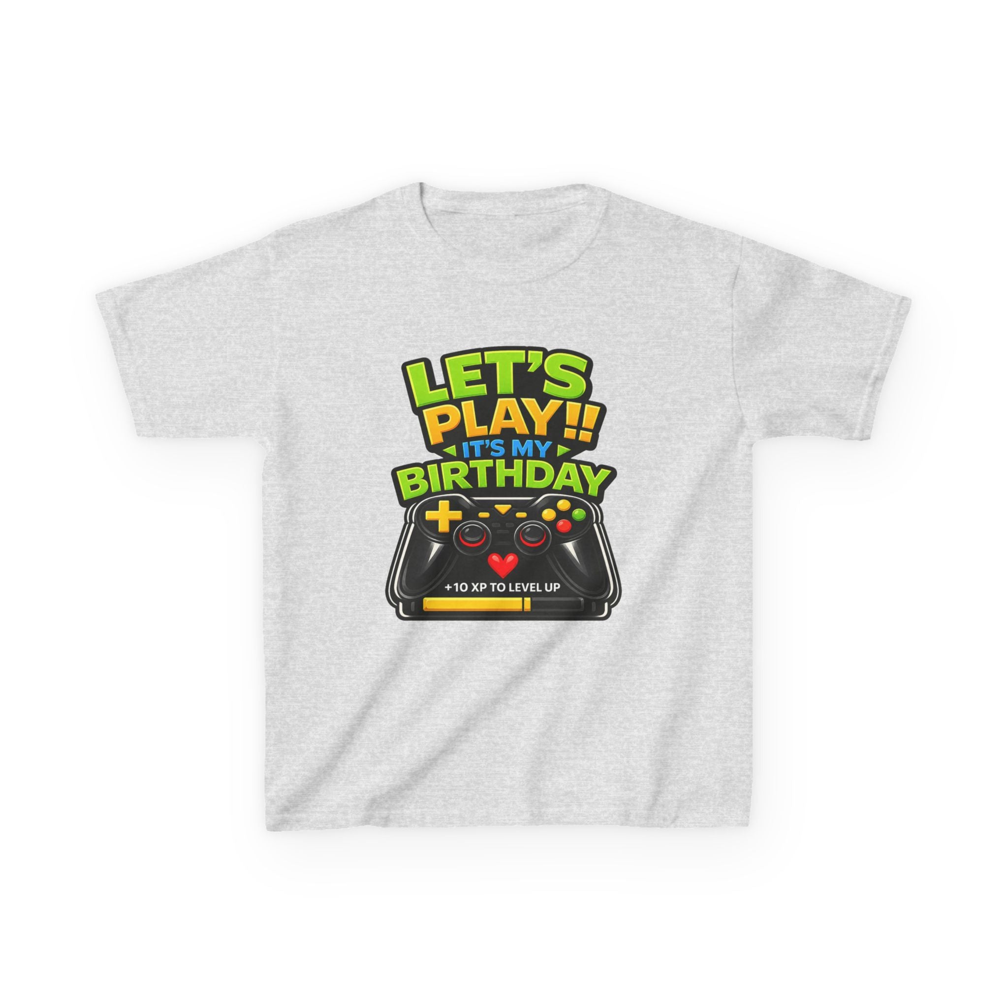Kids Gaming T-Shirt — 'Let's Play! It's My Birthday' Video Game Controller Graphic Tee