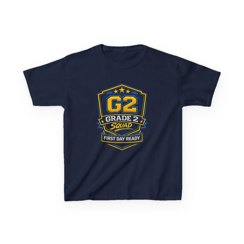 Grade 2 Squad Kids T‑Shirt — "G2 Grade 2 Squad: First Day Ready" Back‑to‑School Tee