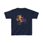 Kids Fox T-Shirt — 'Ride Bold' Cartoon Fox Girl on Bike Graphic Tee