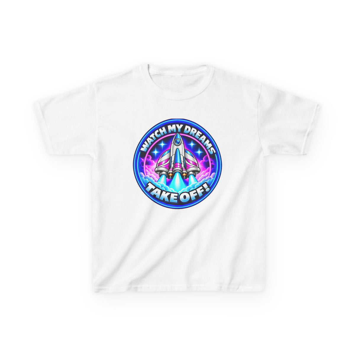 Kidxtr™ Kids Space T-Shirt — 'Watch My Dreams Take Off' Rocket Graphic Tee