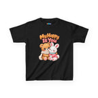 Kidxtr™ Kids Bear & Bunny T-Shirt — 'My Happy Is You' Cute Animal Graphic Tee