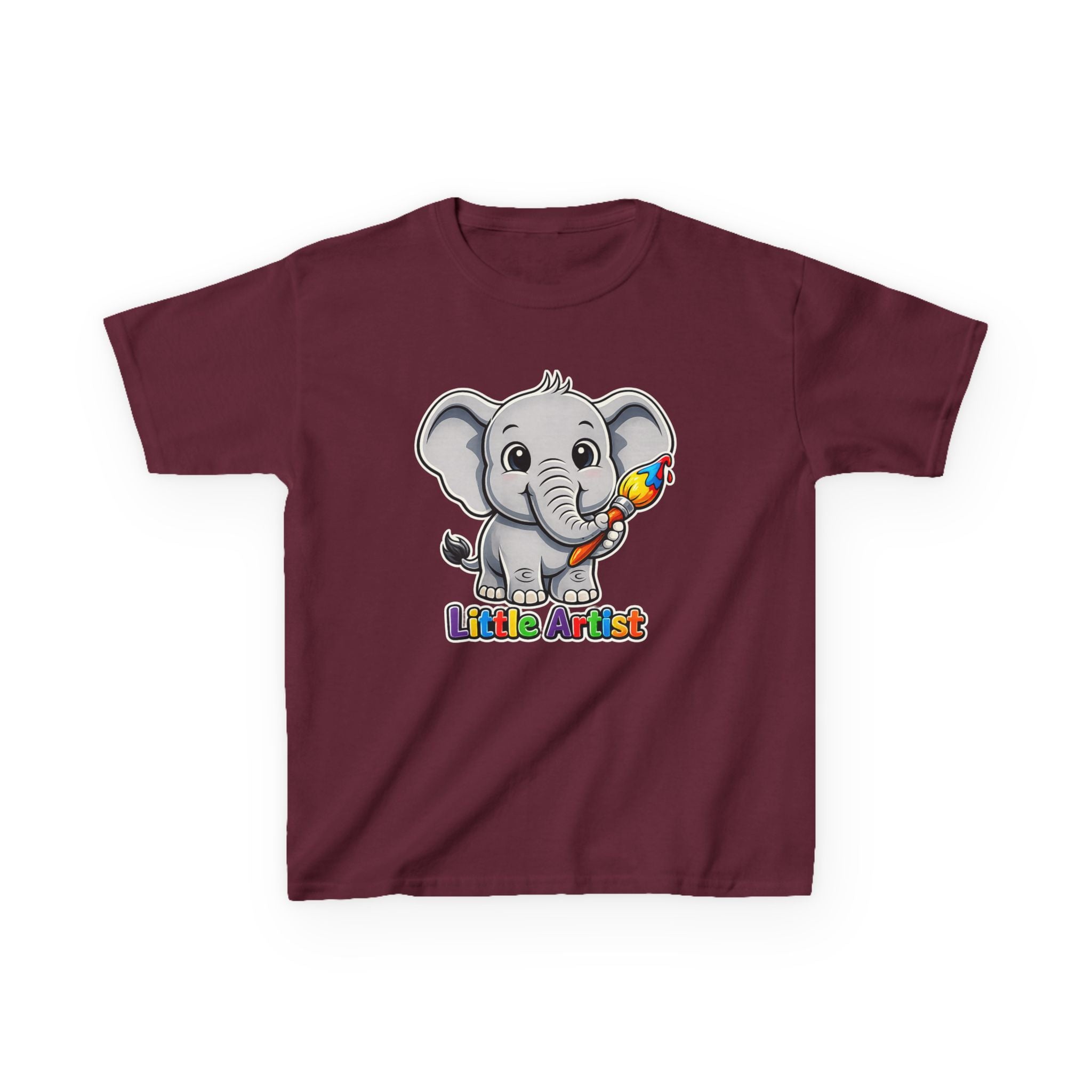 Kids Elephant T-Shirt — 'Little Artist' Art & Painting Cute Elephant Graphic Tee