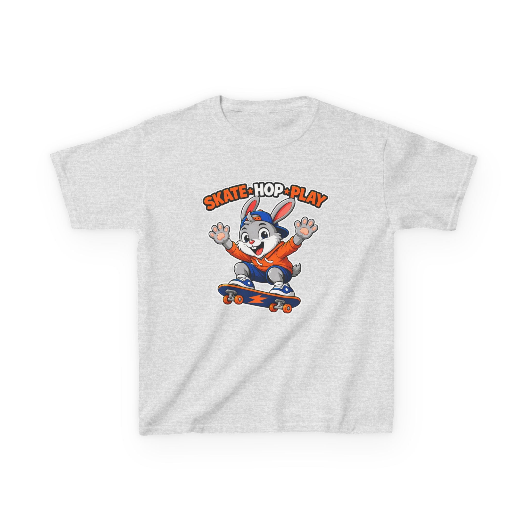 Kids Skate Hop Play T-Shirt — Cute Skateboarding Bunny Tee for Boys & Girls