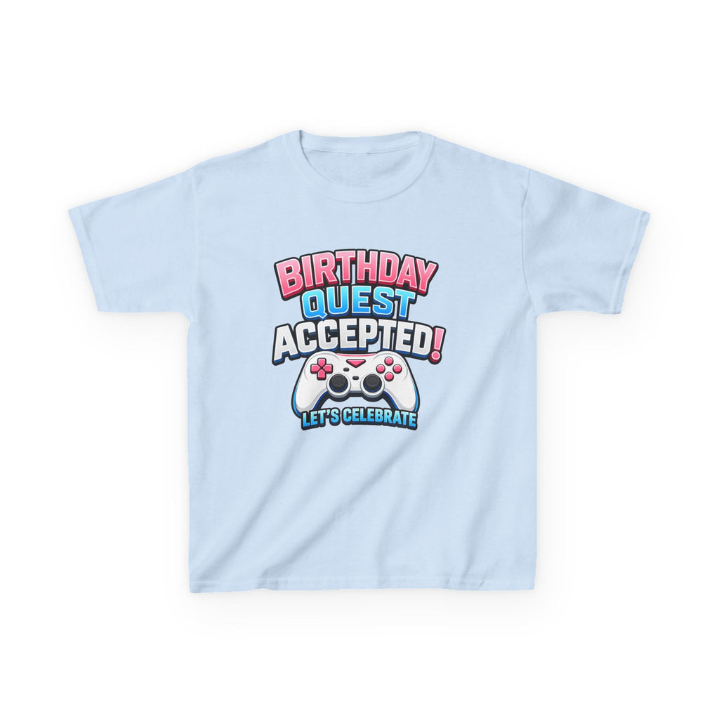 Kids Birthday T-Shirt — 'Birthday Quest' Gamer Controller Graphic Tee