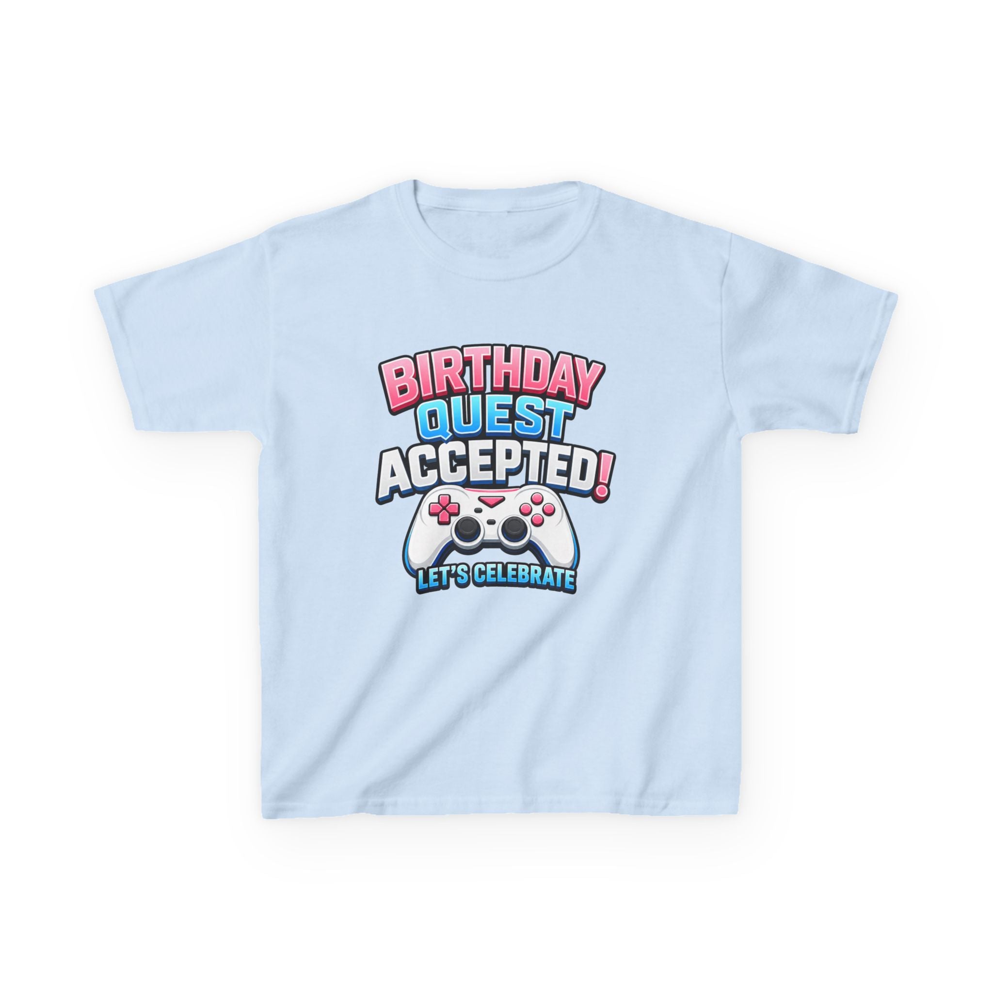 Kids Birthday T-Shirt — 'Birthday Quest' Gamer Controller Graphic Tee