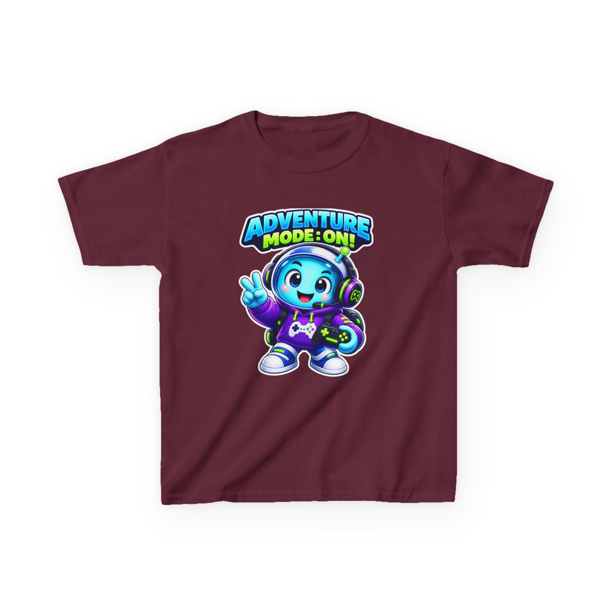 Kids Adventure T-Shirt — 'Adventure Mode On!' Cute Gamer Alien Graphic Tee