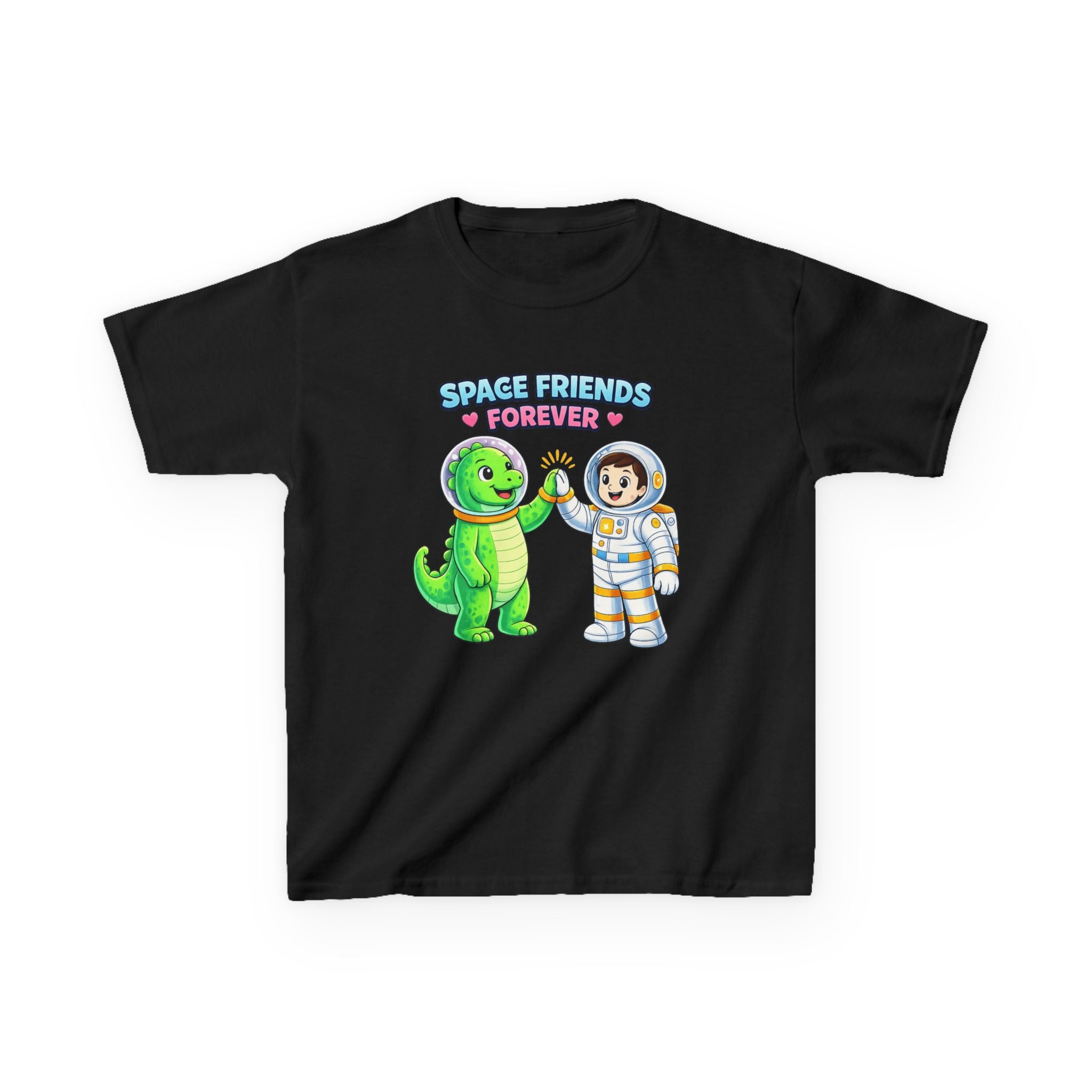Kids Tee — "Space Friends Forever" Astronaut & Alien Graphic