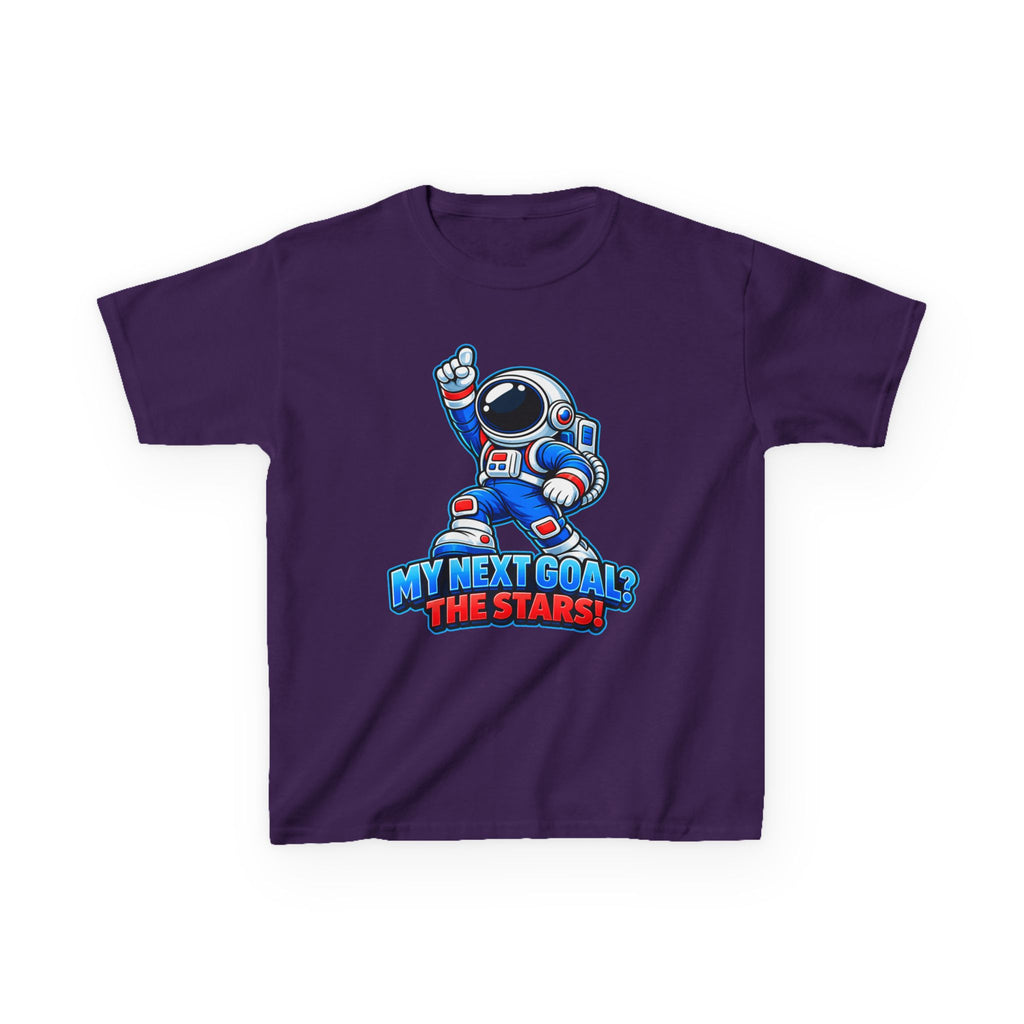 Kidxtr™ Kids Space T-Shirt — 'My Next Goal: The Stars' Astronaut Graphic Tee