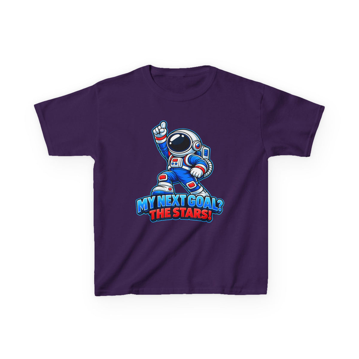 Kidxtr™ Kids Space T-Shirt — 'My Next Goal: The Stars' Astronaut Graphic Tee