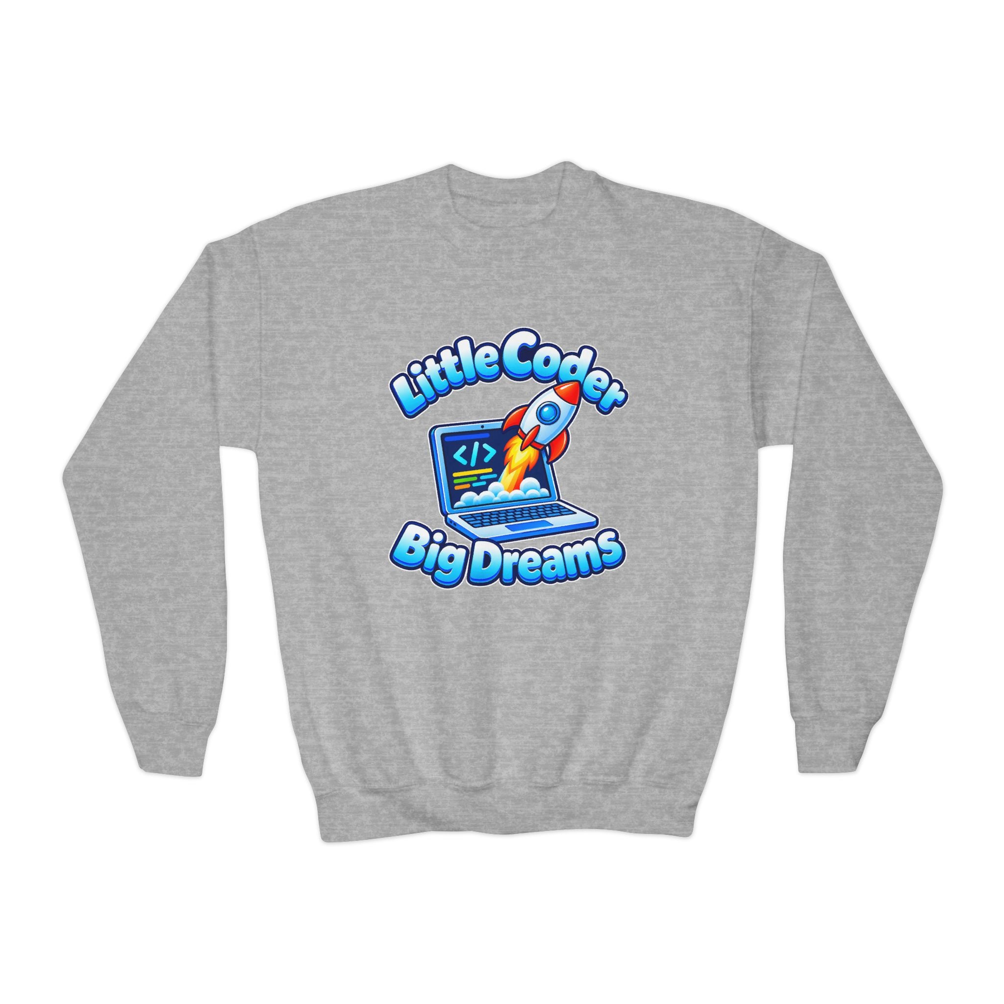 Kidxtr™ Kids Lil Coder Crewneck Sweatshirt — 'Code It Up' Youth Graphic Sweatshirt