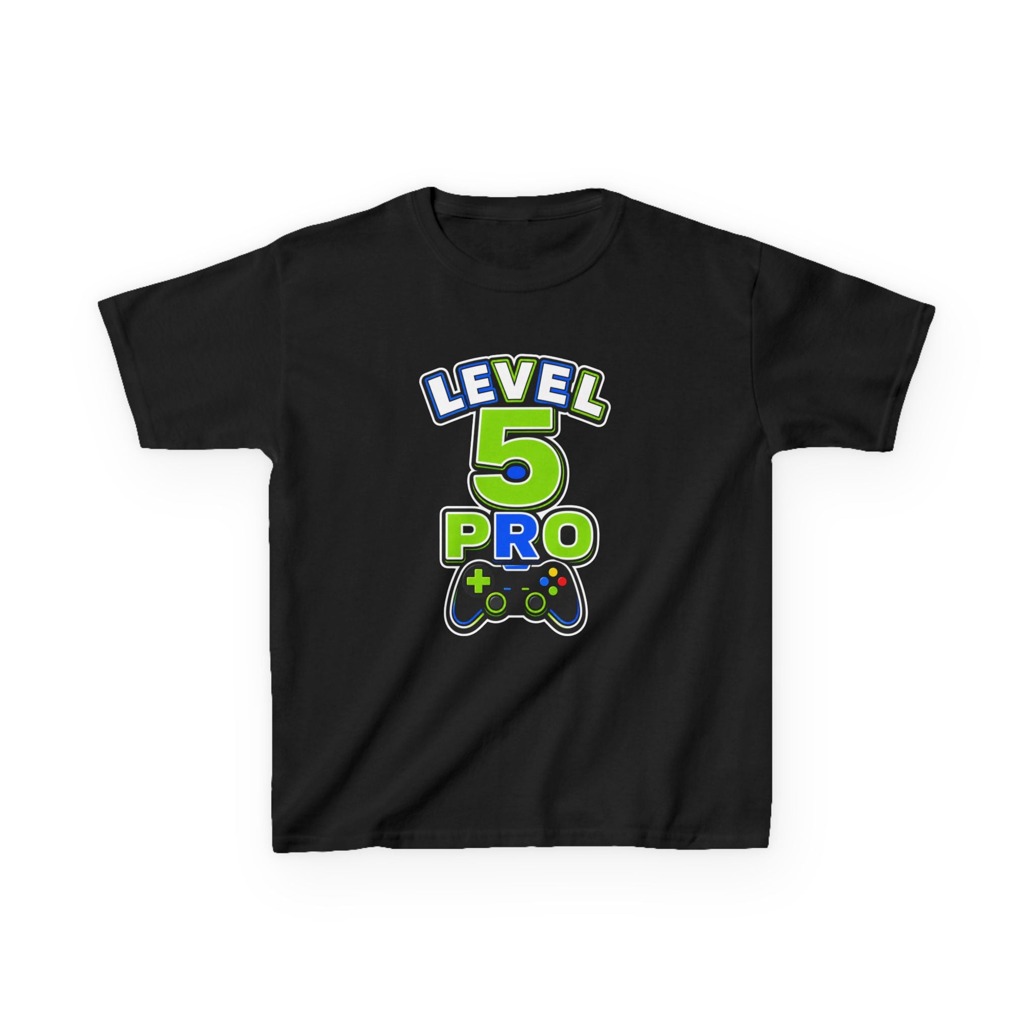 Kids Birthday Gaming T-Shirt — 'Level 5 Pro' Gamer Graphic Tee