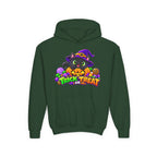 Kidxtr™ Kids Halloween Hoodie — 'Trick or Treat' Black Cat in Pumpkin Graphic Hoodie