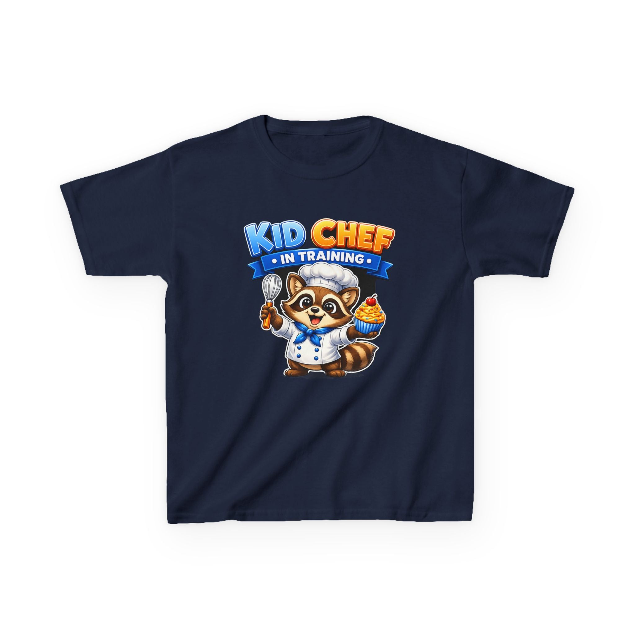 Kids Chef T-Shirt — 'Kid Chef in Training' Raccoon Cooking Graphic Tee