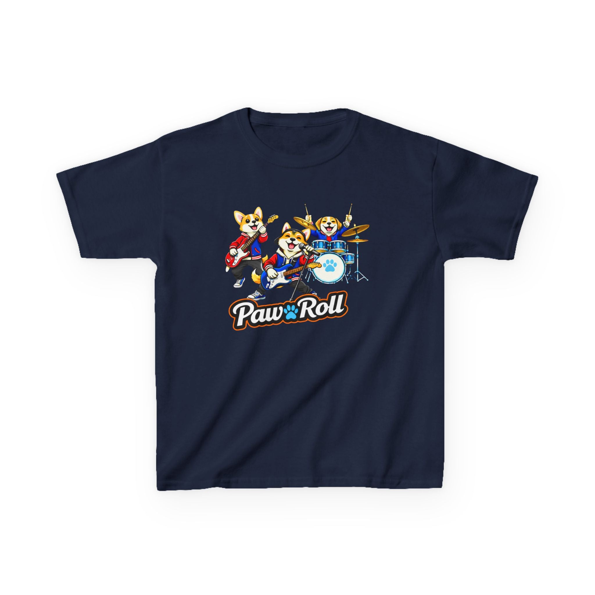 Kids Animal T-Shirt — 'Paw n’ Roll' Puppy Rock Band Graphic Tee