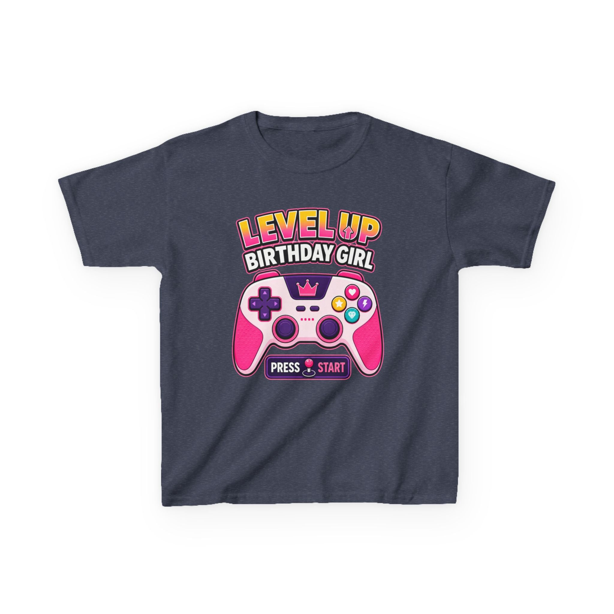 Kids Gaming T-Shirt — 'Level Up Birthday Girl' Gamer Graphic Tee