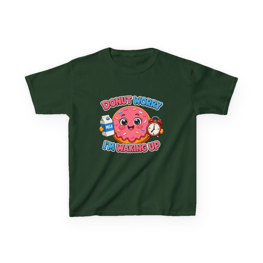Kids Donut T-Shirt — 'Donut Worry' Cute Breakfast Cartoon Graphic Tee