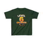 Kids Birthday Gaming T-Shirt — 'Level 6 Champion' Game Controller Graphic Tee