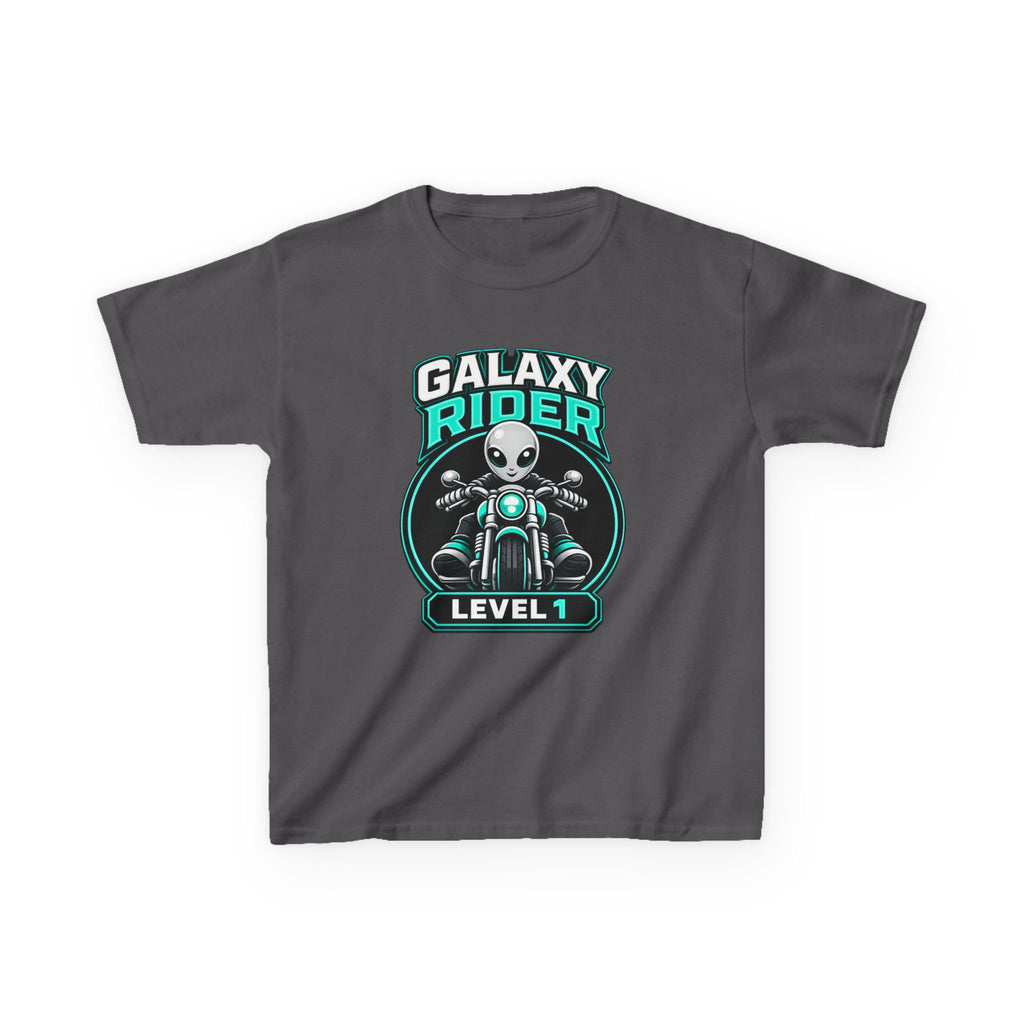 Kids Alien T-Shirt — 'Galaxy Rider Level 1' Alien Motorcycle Graphic Tee
