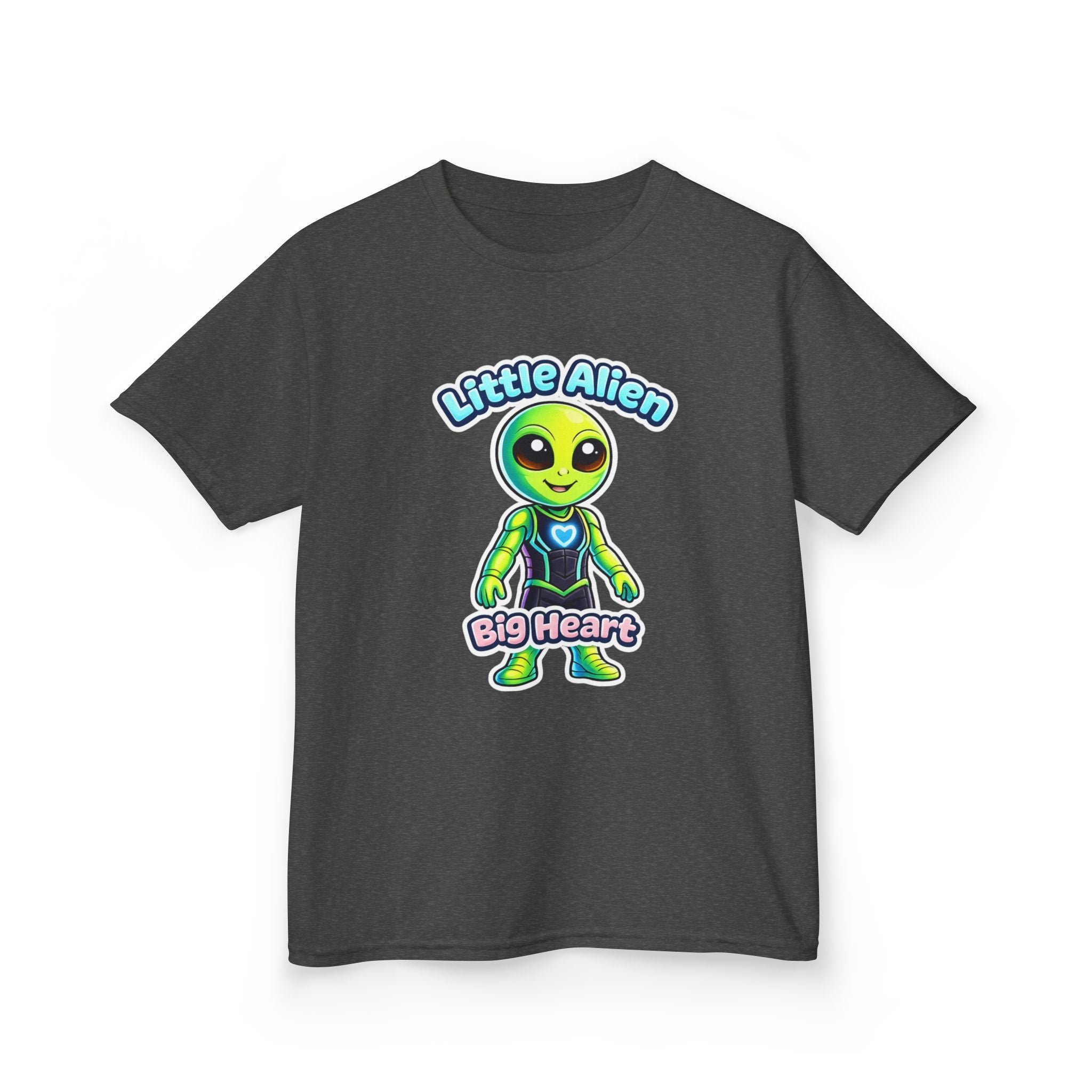 Kids Alien T-Shirt — 'Little Alien, Big Heart' Cute Space Graphic Tee