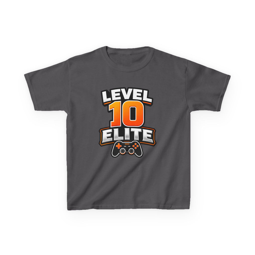 Kids Gaming T-Shirt — 'Level 10 Elite' Gamer Graphic Tee