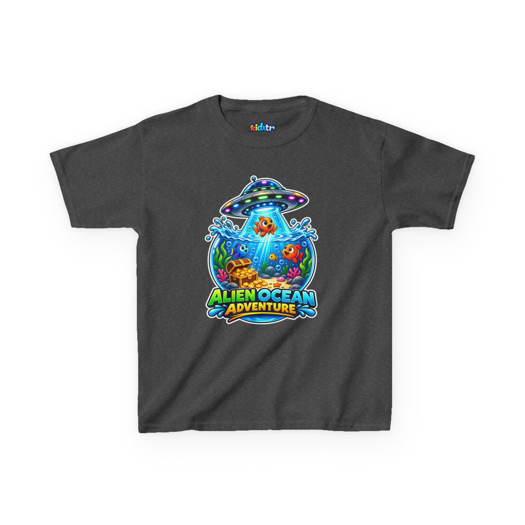 Kidxtr™ Kids Alien T-Shirt — 'Alien Ocean Adventure' UFO Fish Graphic Tee