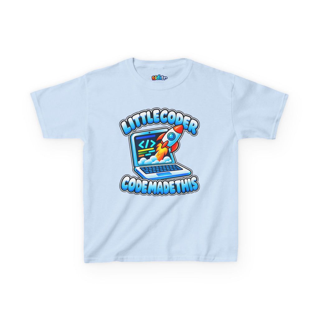 Kidxtr™ Kids Coder T-Shirt — 'Code Made This' Little Coder Tech Graphic Tee