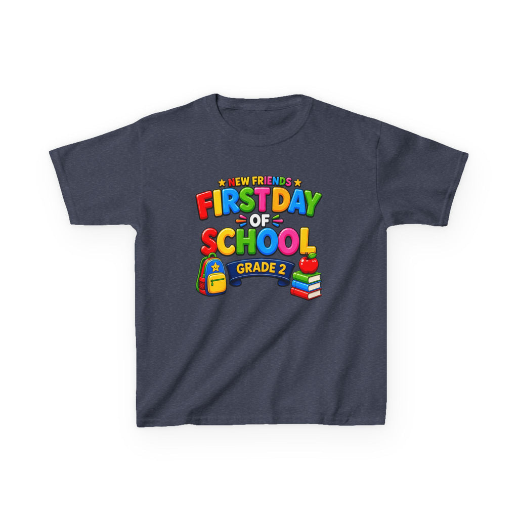 Kids School T-Shirt — 'Grade 2' First Day of School Back-to-School Graphic Tee
