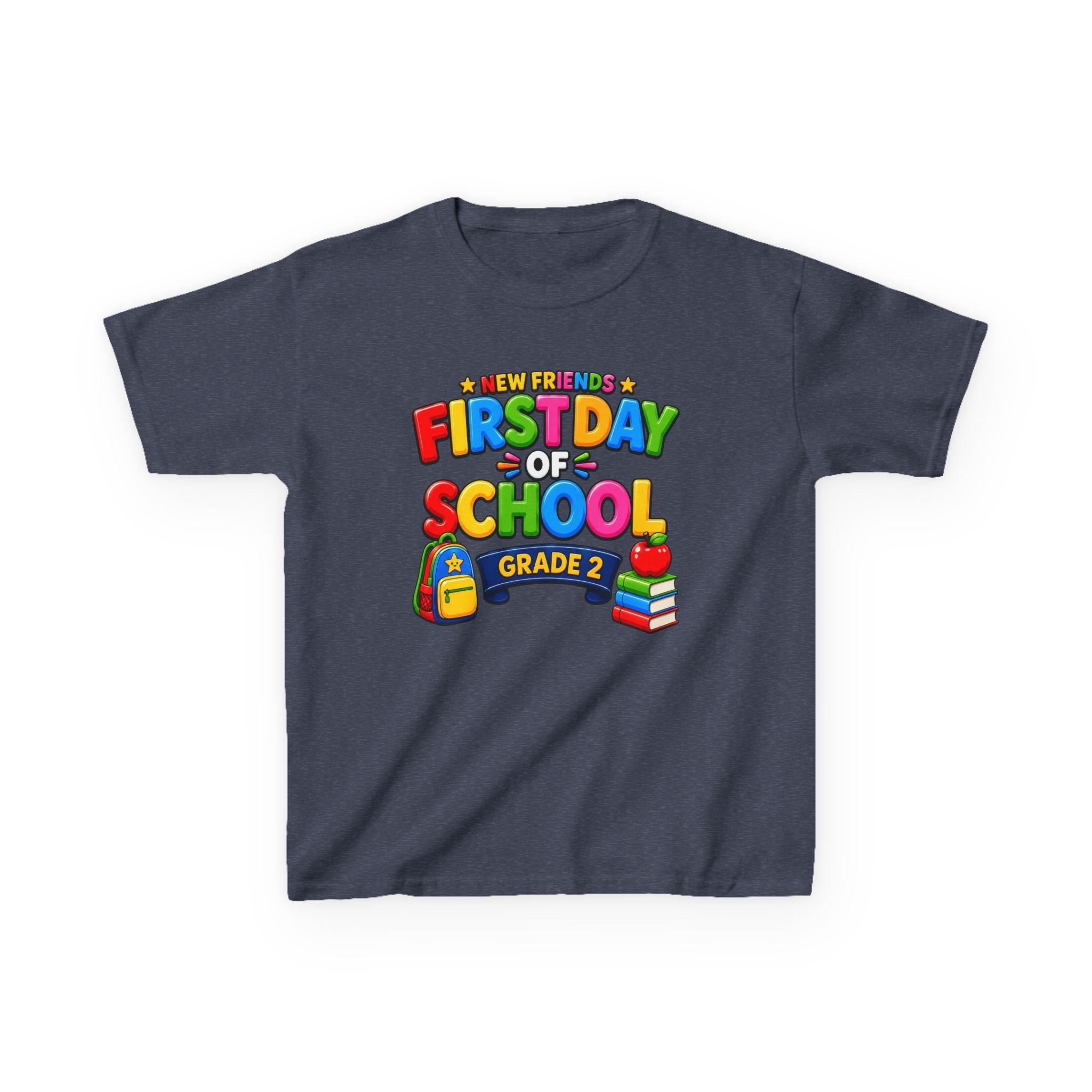 Kids School T-Shirt — 'Grade 2' First Day of School Back-to-School Graphic Tee