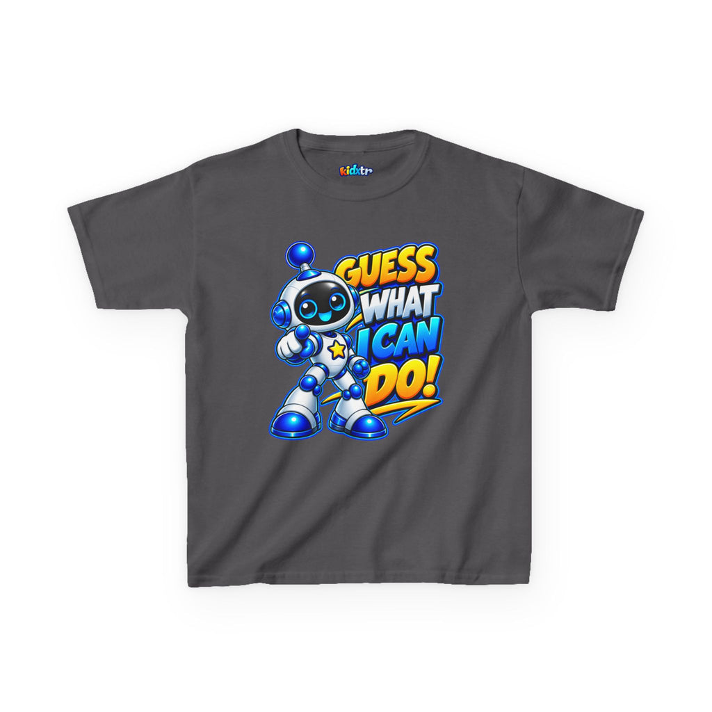 Kidxtr™ Kids Robot T-Shirt — 'Guess What I Can Do' Robot Graphic Tee