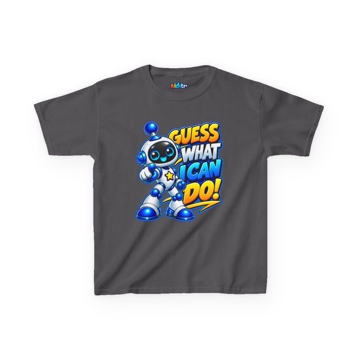 Kidxtr™ Kids Robot T-Shirt — 'Guess What I Can Do' Robot Graphic Tee