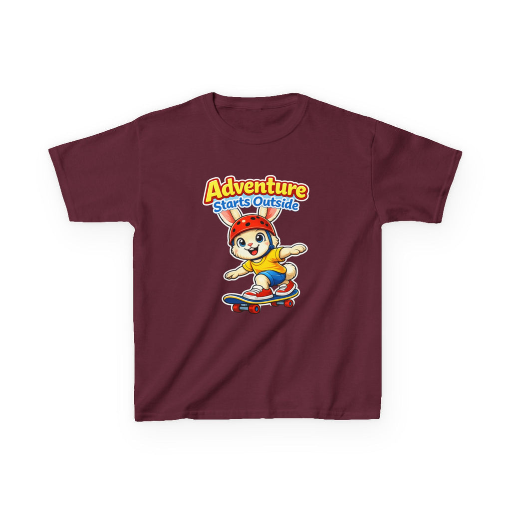 Kids Rabbit T-Shirt — 'Skate or Hop' Skateboarding Rabbit Graphic Tee