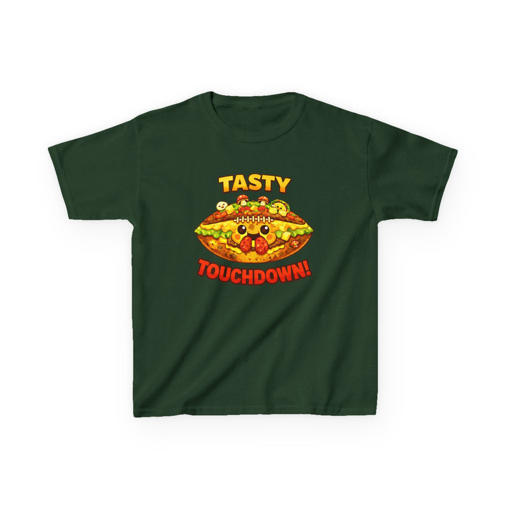 Kidxtr™ Kids Football T-Shirt — 'Football & Pizza' Cartoon Food Sports Graphic Tee