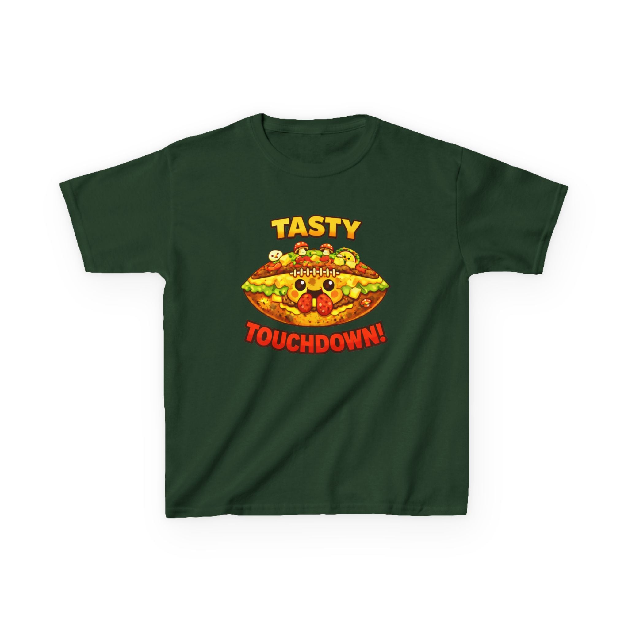 Kidxtr™ Kids Football T-Shirt — 'Football & Pizza' Cartoon Food Sports Graphic Tee