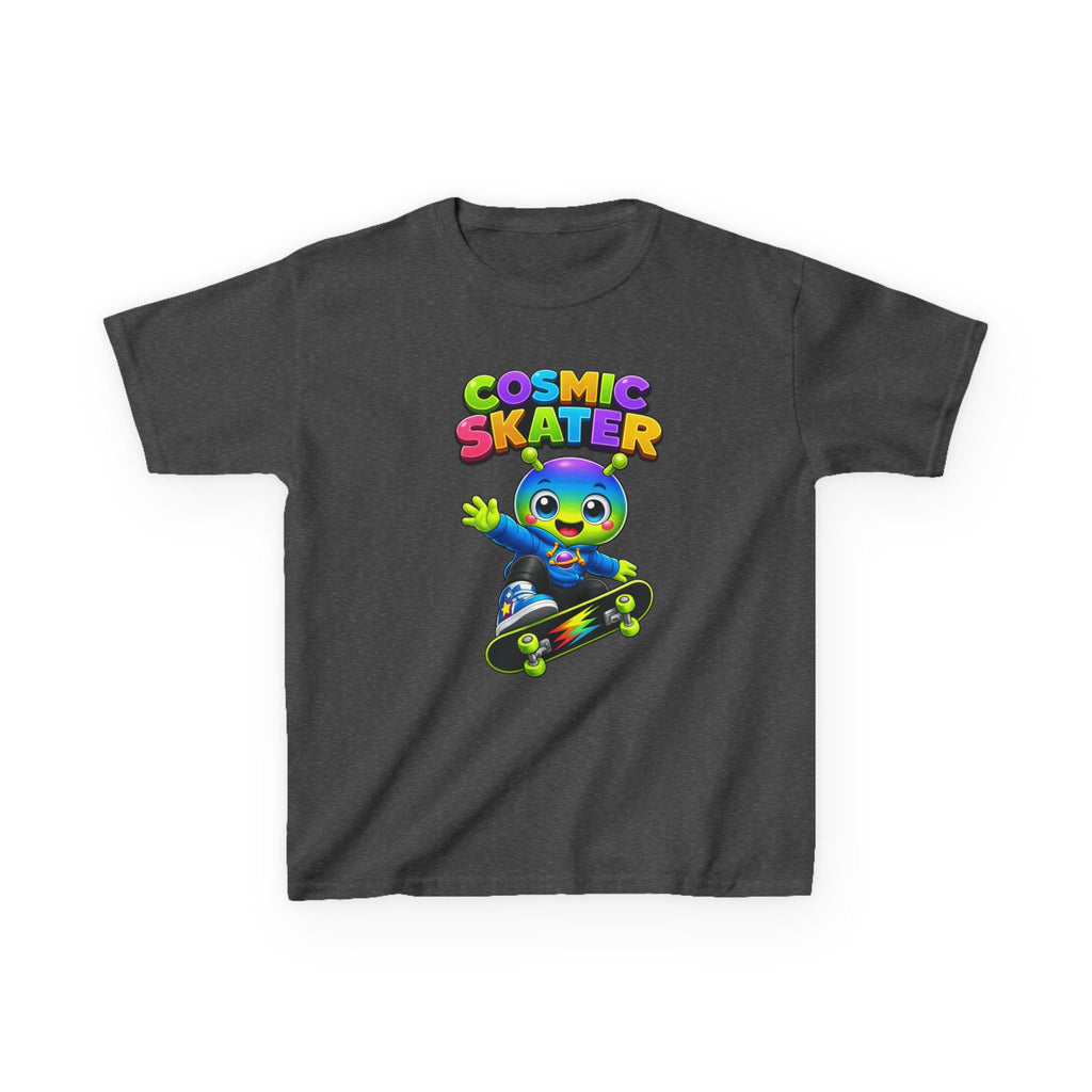 Kids Cosmic Skater T-Shirt — 'Cosmic Skater' Colorful Alien Skateboard Graphic Tee