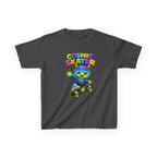 Kids Cosmic Skater T-Shirt — 'Cosmic Skater' Colorful Alien Skateboard Graphic Tee