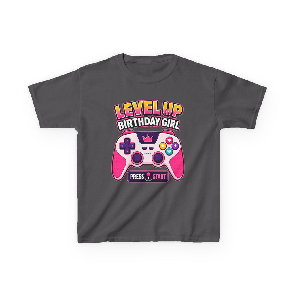 Kids Gaming T-Shirt — 'Level Up Birthday Girl' Gamer Graphic Tee