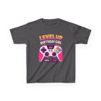 Kids Gaming T-Shirt — 'Level Up Birthday Girl' Gamer Graphic Tee