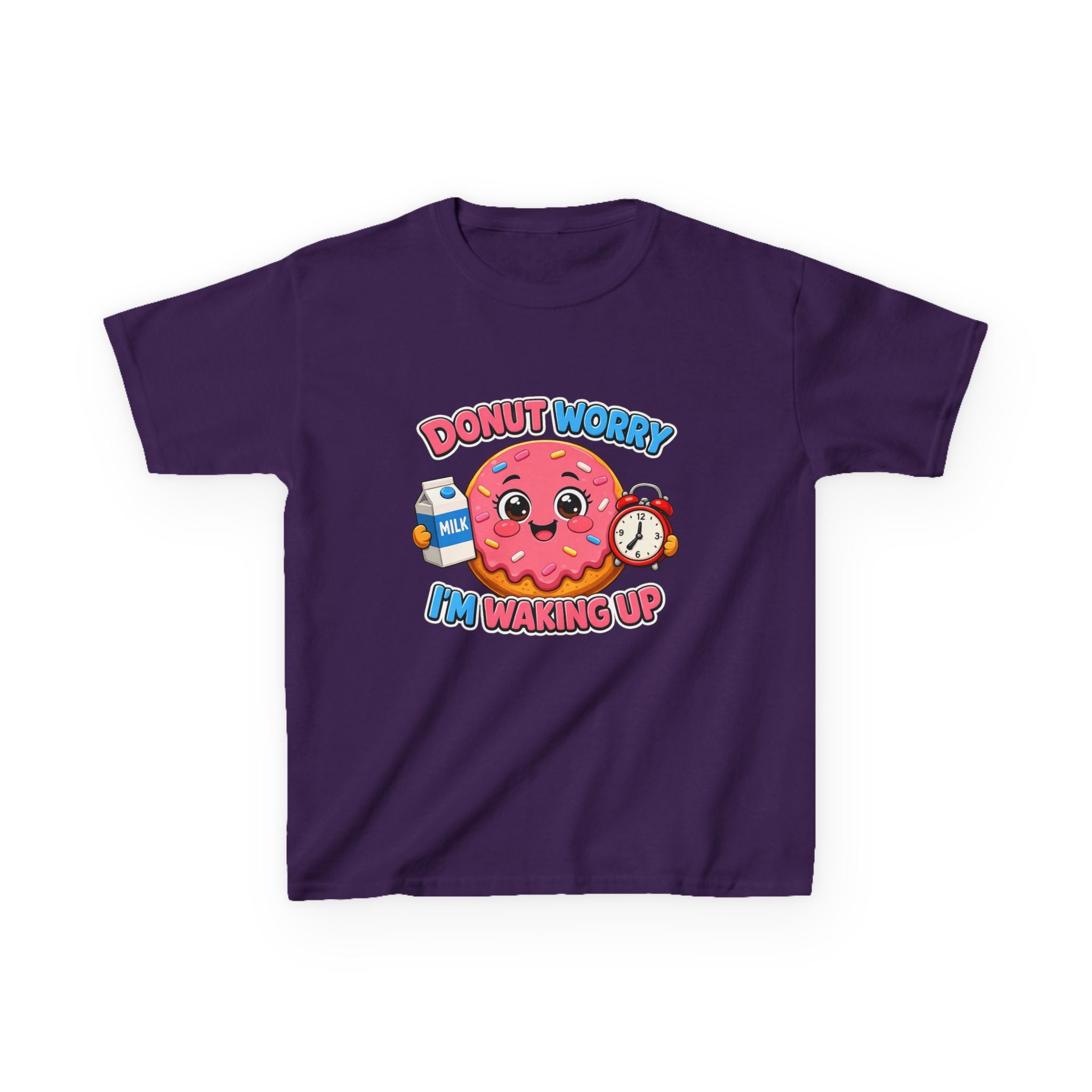 Kids Donut T-Shirt — 'Donut Worry' Cute Breakfast Cartoon Graphic Tee